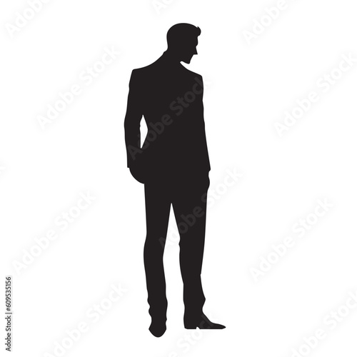 Business people stand vector silhouette