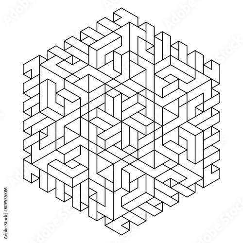 Easy Coloring Pages for Adults.Coloring Page of geometric abstract mandala. Simple mandala in a hexagon shape.EPS 8. #686