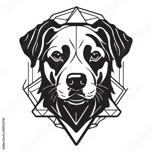 Dog Vector Logo illustration Black color.