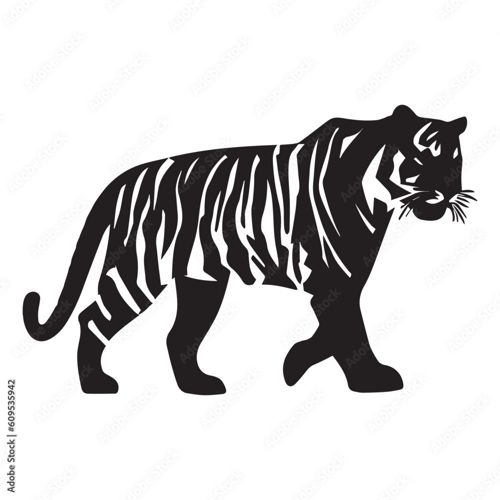 Fototapeta premium Tiger vector silhouette, Tiger vector illustration Clipart.