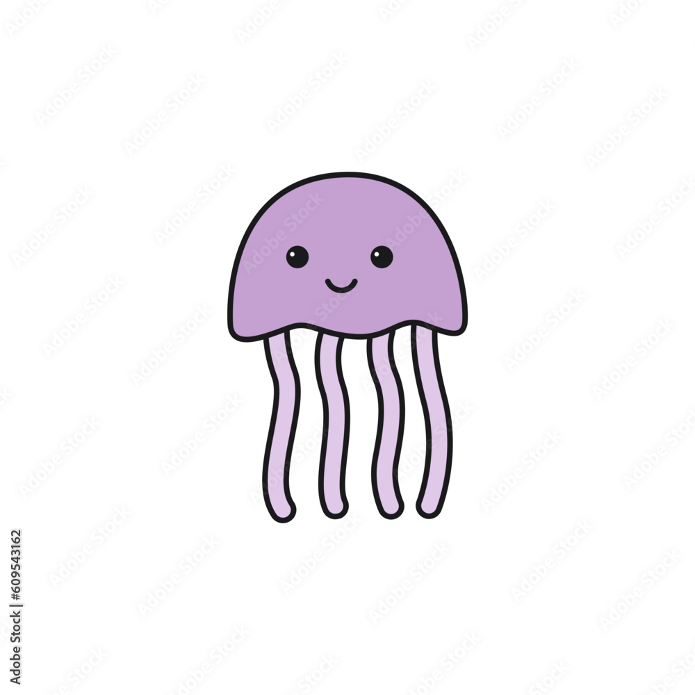 Naklejka premium Cute Jellyfish