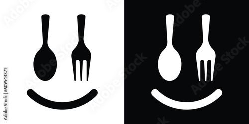 logo design restaurant, food, smile, icon vector illustration