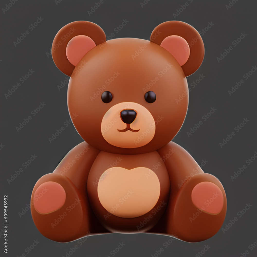 Fototapeta premium teddy bear with heart cute bear