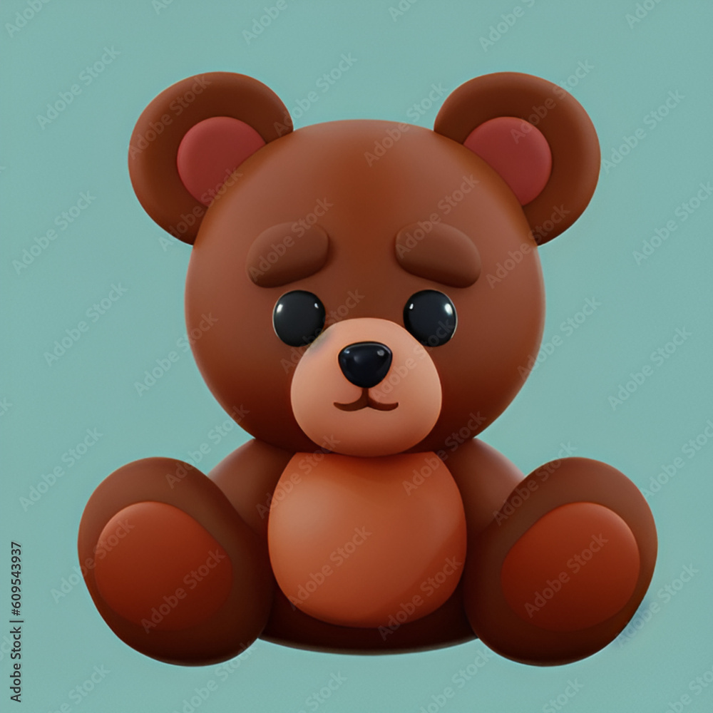 Fototapeta premium teddy bear with heart cute bear