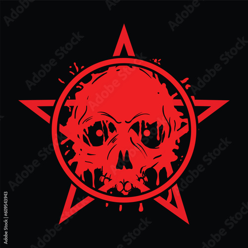 Illustration of Grunge Skull Vector 