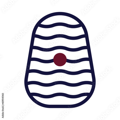 Egg icon duotone maroon navy colour easter symbol illustration.