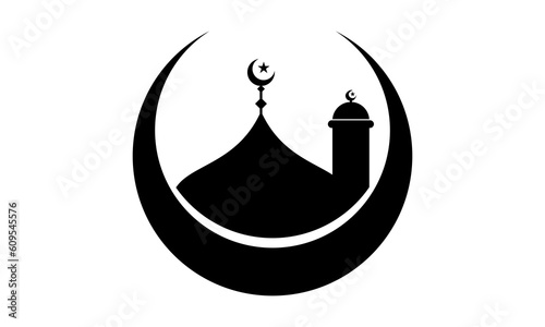 islamic mosque building vector logo