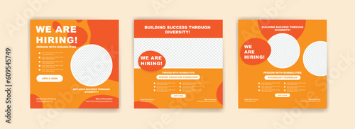 Social media post template banner for job vacancy for people with disabilities