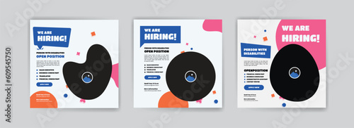 Social media post template banner for job vacancy for people with disabilities