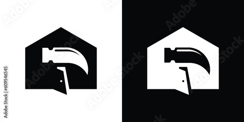 logo design hummer and home icon vector illustration