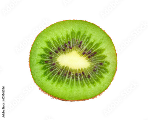 Slice of fresh kiwi fruit isolated on transparent png
