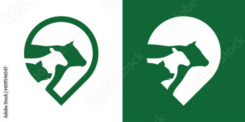 logo design pin farm icon vector illustration