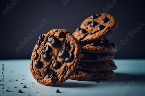 Chocolate chip cookie snack. AI