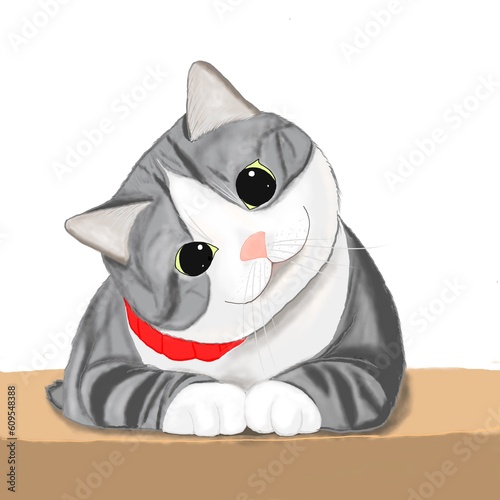 Schilderij op canvas cat confused face.