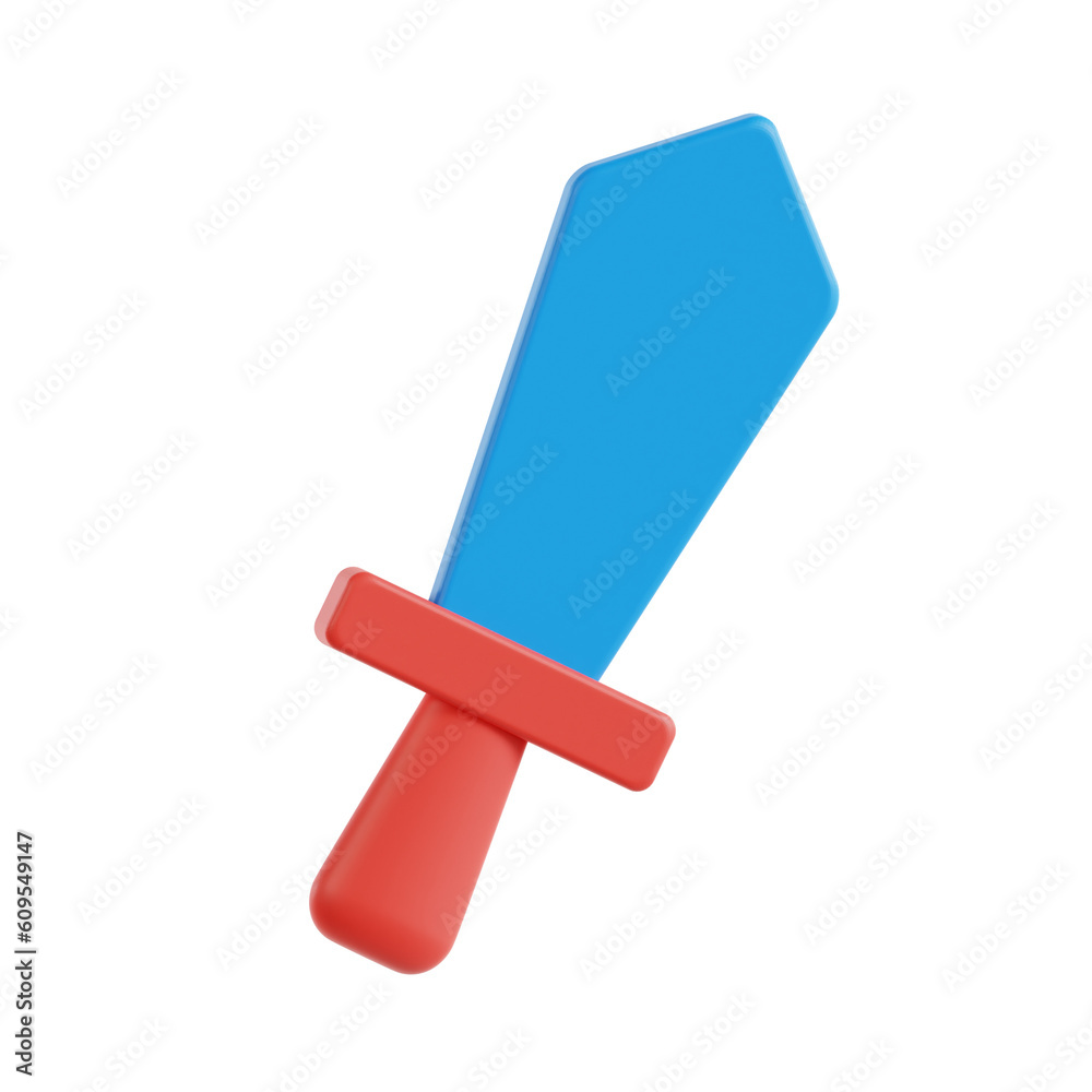toy sword 3d render icon illustration, transparent background, kids toy toy sword 3d render icon illustration, transparent background, kids toy