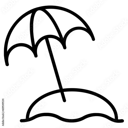 Umberlla on beach line icon