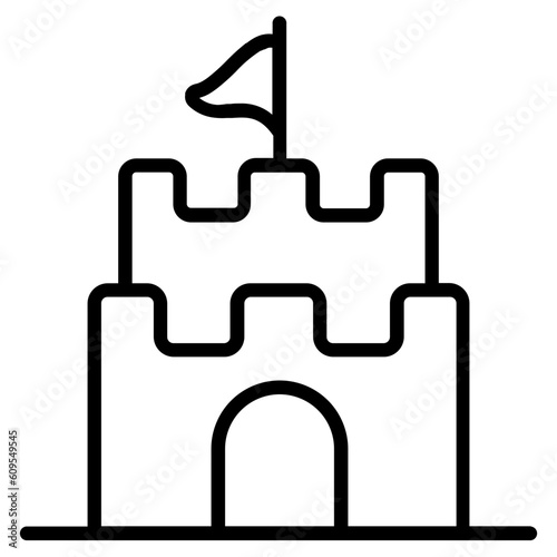 Sandcastle line icon