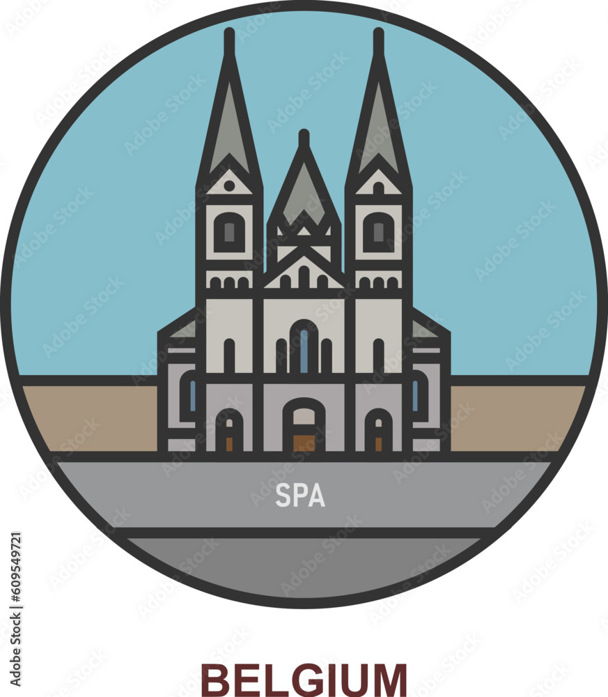 Naklejka premium Spa. Cities and towns in Belgium