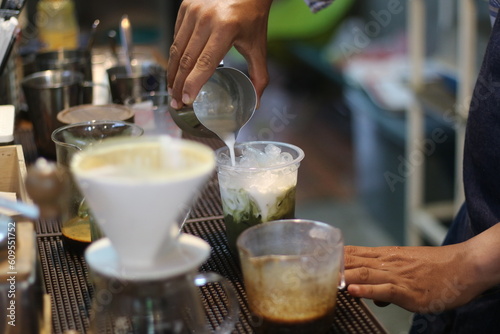 Wallpaper Mural barista making a cup of coffee in the coffee shop Torontodigital.ca
