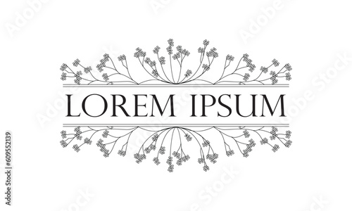  Luxury minimal style logo frame line art flower and botanical.