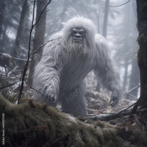 White yeti in the forest © mech