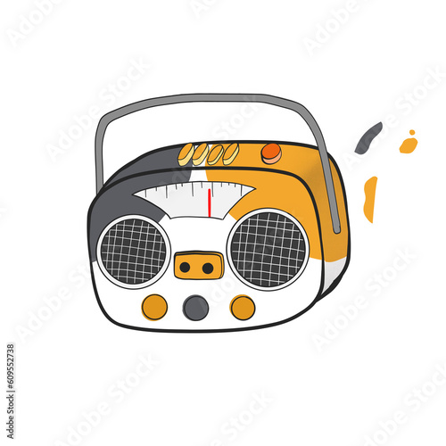 radio Cat and headphones illustration 