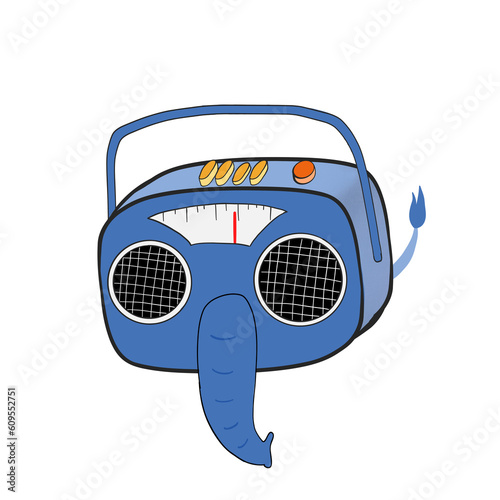 illustration of a radio animal elephant