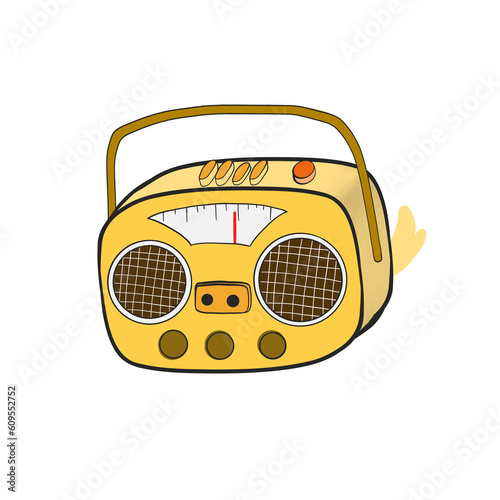 Radio cartoon contours animal icon 