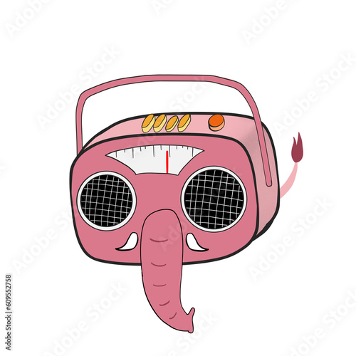 illustration of a retro radio music  photo
