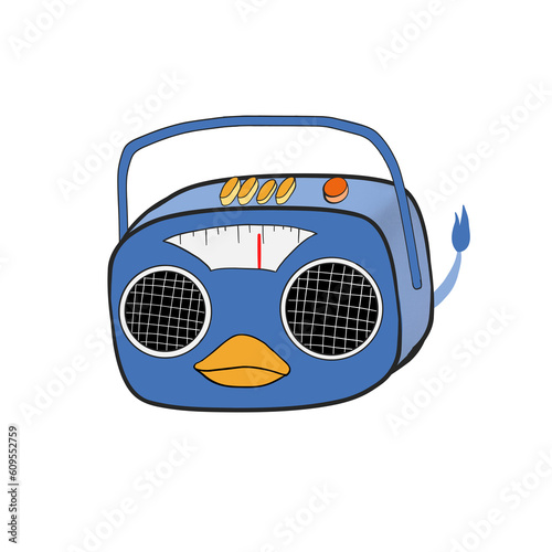 radio and headphones contours animals 