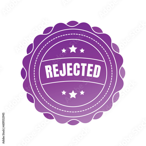 Rejected badge ribbon design, Quality control badge seal, Product rejected badge stamp