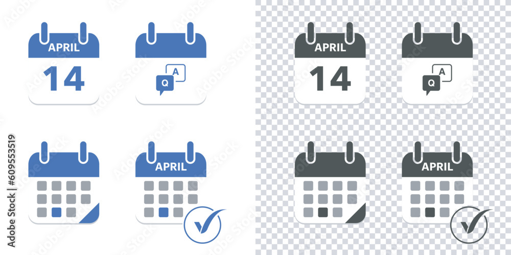 Calendar icons set.Calendar with raised pages.Set of calendar sign and symbol. Gray calendar isolated on a white and transparent background. Vector illustration