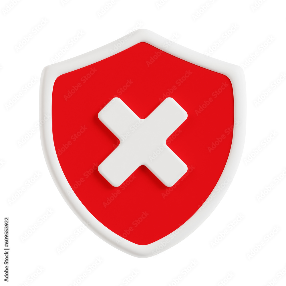 insecure 3d render icon illustration, transparent background, security