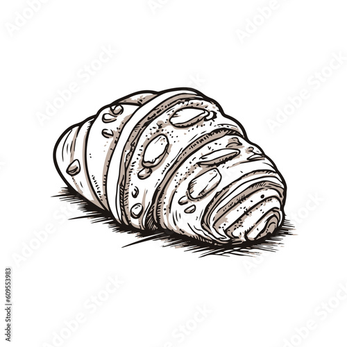 croissant lineart icon illutration. french snack icon illustration. dessert collection icon