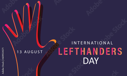 International Lefthanders Day. background, banner, card, poster, template. Vector illustration.