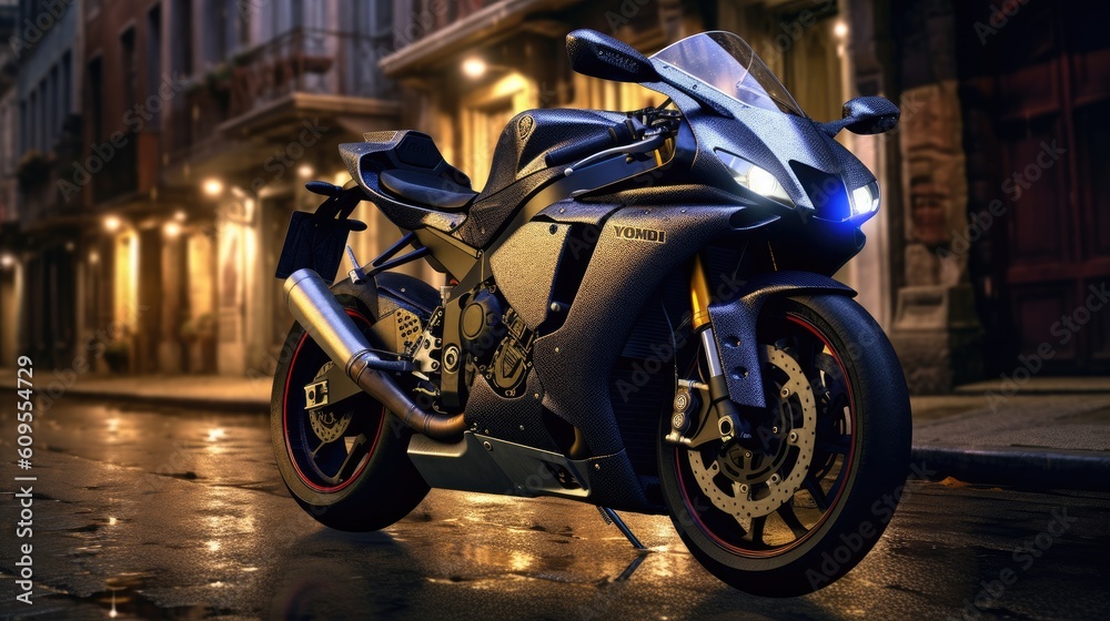expensive sports motorcycles on the street