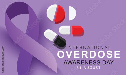 International Overdose awareness day. background, banner, card, poster, template. Vector illustration.