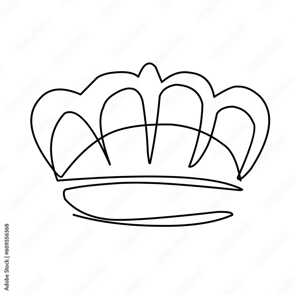 One Line Drawing Crown Vector 