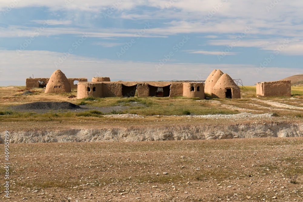 Dwellings in the Syrian desert in front of Palmyra city. Syria. Dwellings in the Syrian desert in front of Palmyra city. Syria.