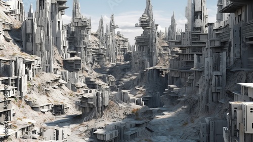 崩壊した都市,Generative AI AI画像
