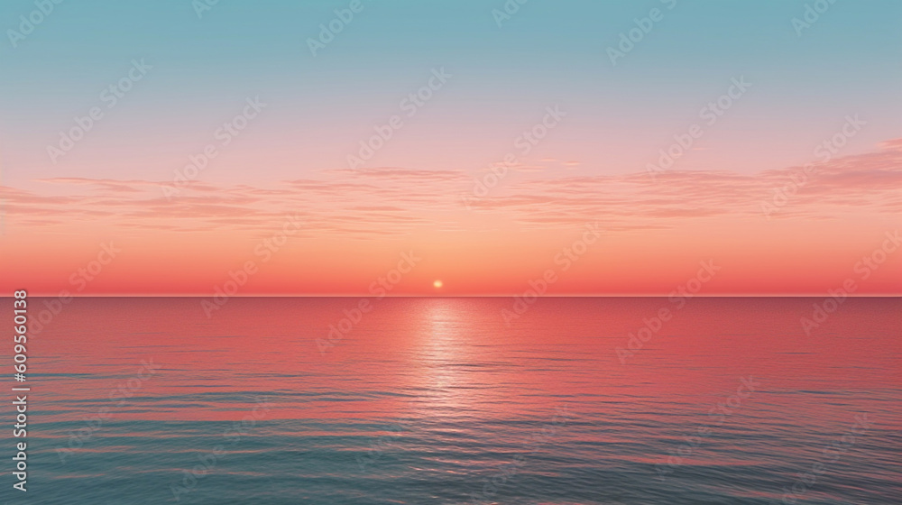 Calming atmosphere of a sunset over the ocean. Generative IA Calming atmosphere of a sunset over the ocean. Generative IA