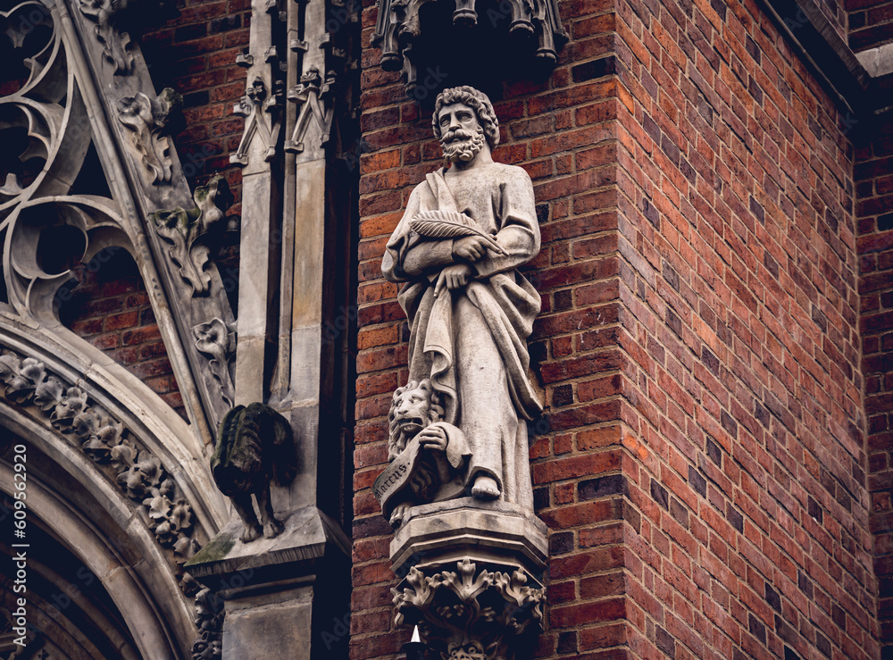 Architectural detail of the olds gothic cathedral in Europe