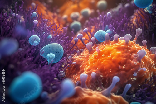Mikrobielles Universum: Photorealistische Darstellung des Mikrobioms