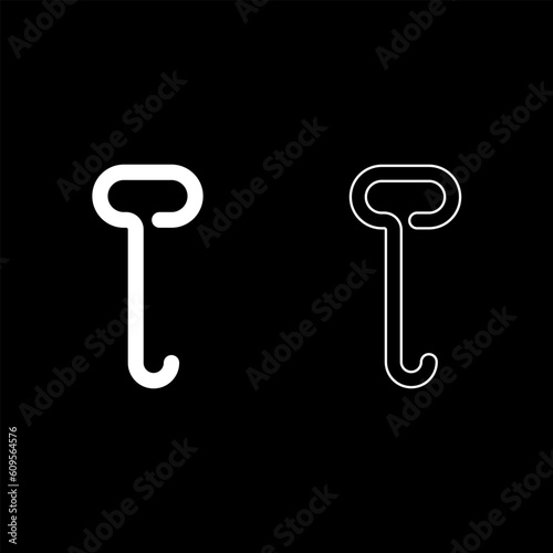 Tableau sur toile Metal fire poker for coals hook for freight load cargo opening hatches hand tran