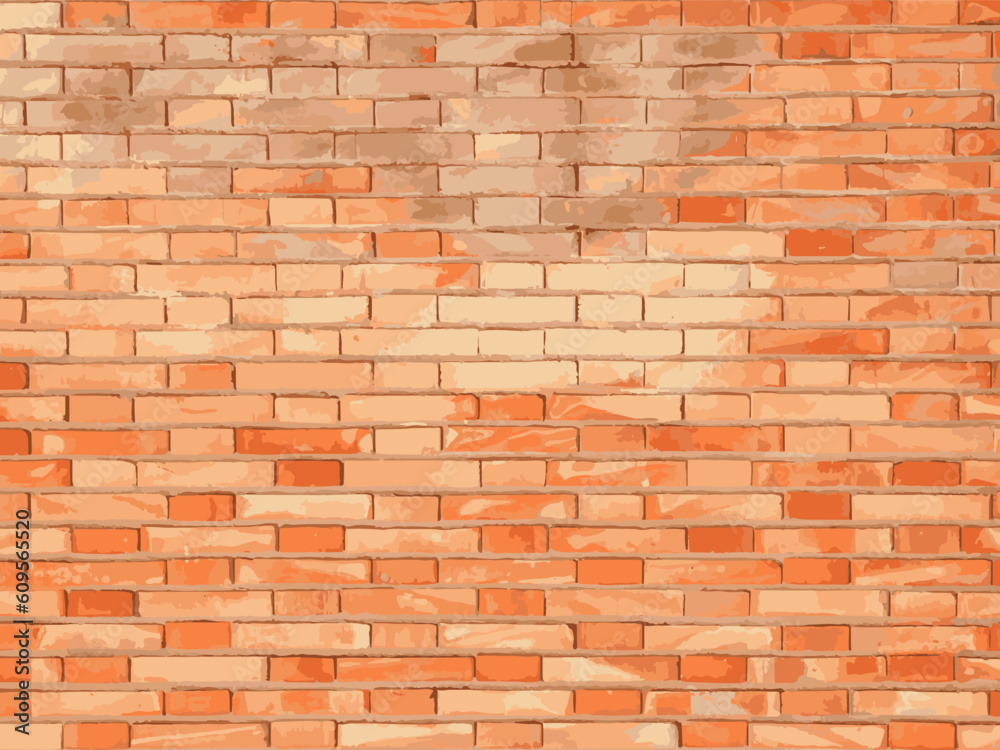 Red brick wall seamless Vector illustration background. Red brick wall seamless Vector illustration background.