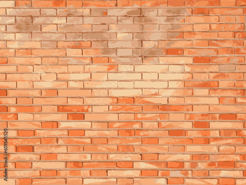 Red brick wall seamless Vector illustration background.