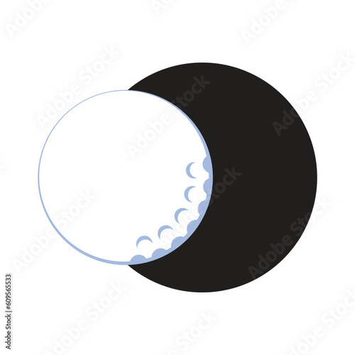 Golf ball. Vector drawing on a white background.
