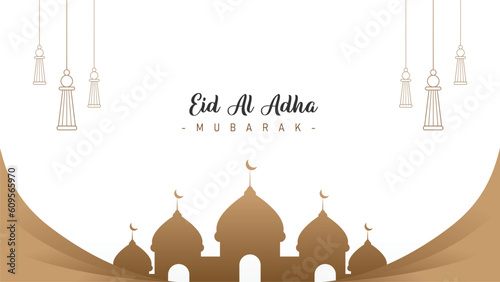 Trendy minimalist design of feed banners with calm colors for Eid al-Adha celebrations for Muslims