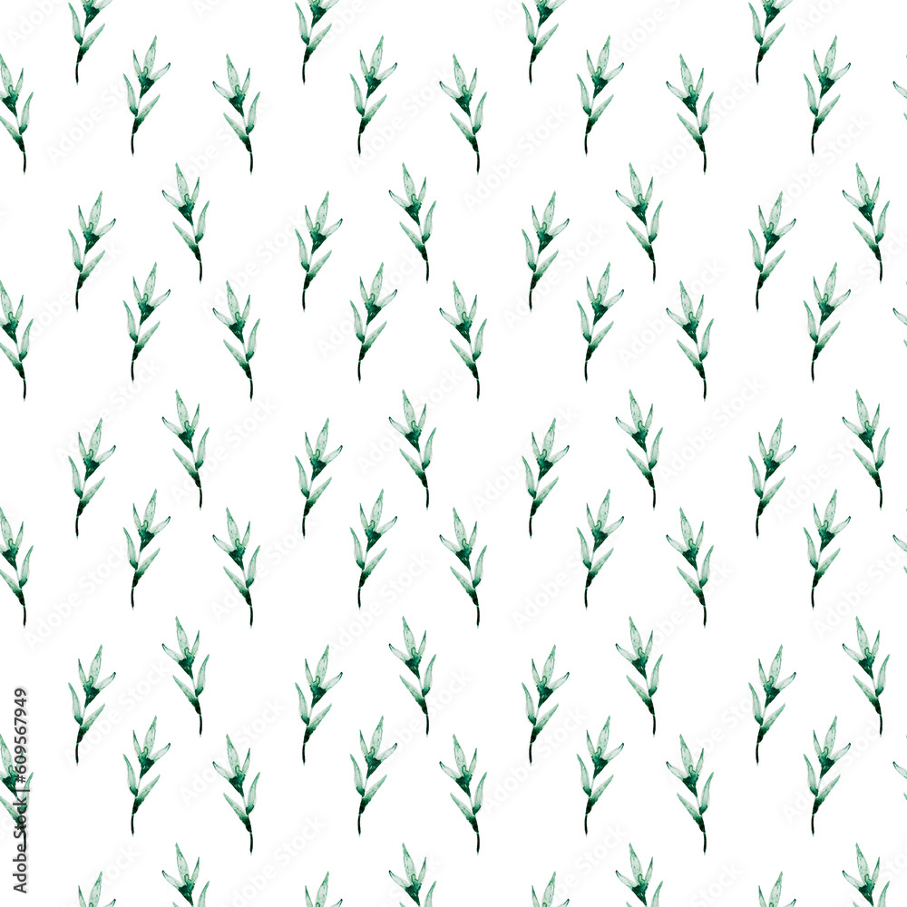 Watercolor Leaf seamless pattern