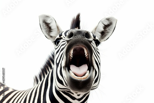 Zebra scream. Generate Ai